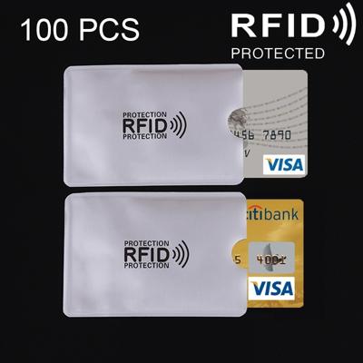 100 stuks aluminiumfolie kaart beschermende Cover Case RFID blokkeren Safety Shield identiteit mouwen kaarten tas grootte: 9.1 * 6 3 cm