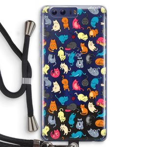 Kleurrijke katten: Honor 9 Transparant Hoesje met koord