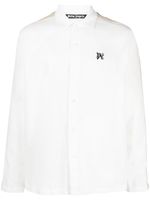 Palm Angels chemise en lin à motif monogrammé - Blanc