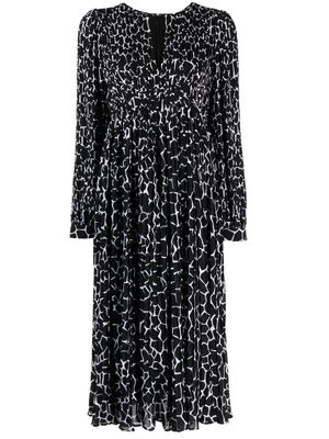 Michael Michael Kors robe mi-longue à imprimé girafe - Noir