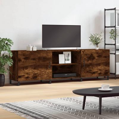 Tv-meubel 150x30x50 cm bewerkt hout gerookt eikenkleurig