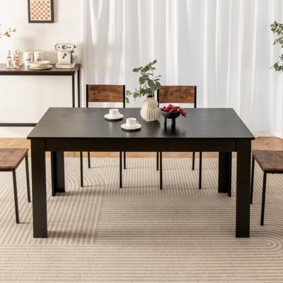 Houten Eettafel Grote Tafel Rechthoekige Keukentafel Eetkamertafel voor 6-8 Personen Eetkamermeubels Zwart 160 x 80 cm