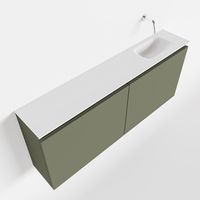Toiletmeubel Mondiaz Ture | 120 cm | Meubelkleur Army | Eden wastafel Talc Rechts | Zonder kraangat