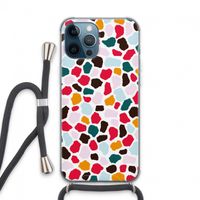 Colored Giraffe: iPhone 13 Pro Max Transparant Hoesje met koord