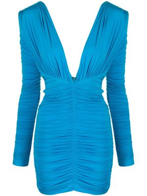 Alex Perry robe courte à fronces - Bleu