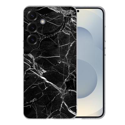 TPU Hoesje Samsung Galaxy S25 Plus - Marmer Zwart Backcover TPU Hoesje Samsung Galaxy S25 Plus - Marmer Zwart Backcover