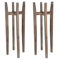 2x Grote plantenstandaard/voet Ascot hout 33 x 89 cm