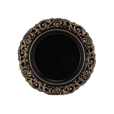 Kaarsenborden/onderborden - rond - zwart - kunststof - D36 cm - kaarsonderzetter