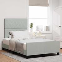 Bedframe met hoofdeinde Lichtgrijs 120 x 190 cm Fluweel