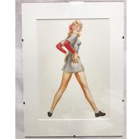 Pin up Meisje Sport Meisje Gelimiteerd Art In Lijst Met Glas