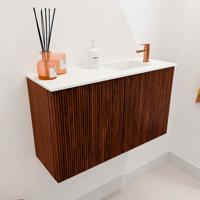 Toiletmeubel Mondiaz Joya | 70 cm | Meubelkleur Ruby | Faye wastafel Talc Rechts | 1 kraangat Toiletmeubel Mondiaz Joya | 70 cm | Meubelkleur Ruby | Faye wastafel Talc Rechts | 1 kraangat