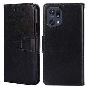 Oppo Find X5 Pro Wallet Hoesje met Magnetische Sluiting - Zwart