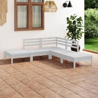 5-delige Loungeset massief grenenhout wit