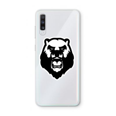 Angry Bear (white): Samsung Galaxy A70 Transparant Hoesje
