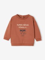Babysweater met personaliseerbare ronde hals pecannoot - thumbnail