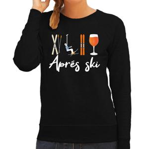 Apres ski sweater dames - Apres ski - zwart - wintersport - grappig - skieen/snowboarden