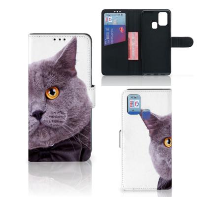Samsung Galaxy M31 | Telefoonhoesje | Met pasjeshouder | Kat
