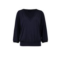 Claudia Sträter top met plooien donkerblauw - thumbnail