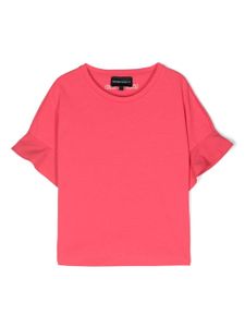 Emporio Armani Kids t-shirt à logo brodé - Rose