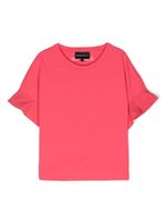 Emporio Armani Kids t-shirt à logo brodé - Rose - thumbnail