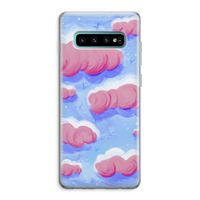 Roze wolken met vogels: Samsung Galaxy S10 Plus Transparant Hoesje
