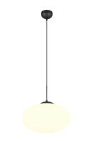 Trio Ovale hanglampFomento Ø 40cm - zwart met wit glas - 363190132