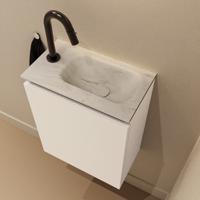 Toiletmeubel Mondiaz Ture Dlux | 40 cm | Meubelkleur Talc | Eden wastafel Opalo Rechts | 1 kraangat - thumbnail