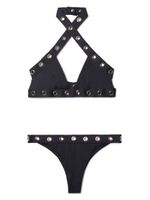 Off-White bikini à détail d'œillets - Noir