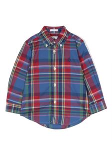 POLO RALPH LAUREN KIDS chemise en coton à carreaux - Bleu