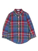 POLO RALPH LAUREN KIDS chemise en coton à carreaux - Bleu - thumbnail