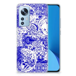 Silicone Back Case Xiaomi 12 | 12X Angel Skull Blauw