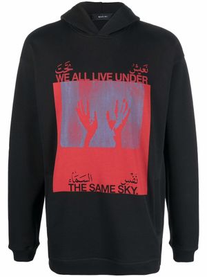 Qasimi hoodie à imprimé graphique - Noir