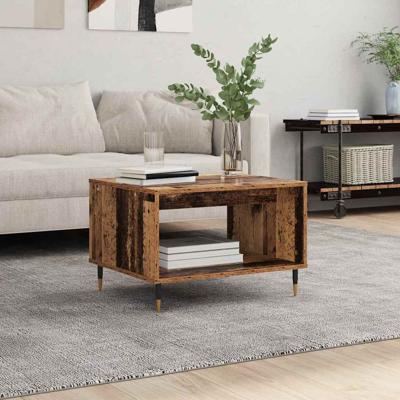 Salontafel Oud hout 60 x 50 x 40 cm Bewerkt hout