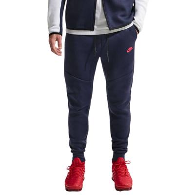 Nike Tech Fleece Sportswear Joggingbroek Donkerblauw Felrood Nike Tech Fleece Sportswear Joggingbroek Donkerblauw Felrood