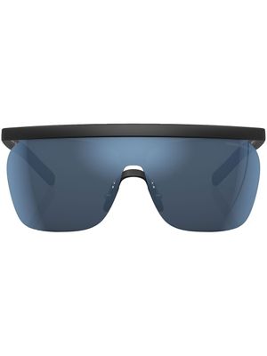 Giorgio Armani lunettes de soleil à logo imprimé - Noir