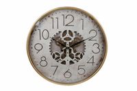 Wandklok Gear creme/goud metaal 60x8x60cm