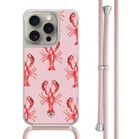 iPhone 15 Pro hoesje met rosegoud koord - Lobster iPhone 15 Pro hoesje met rosegoud koord - Lobster