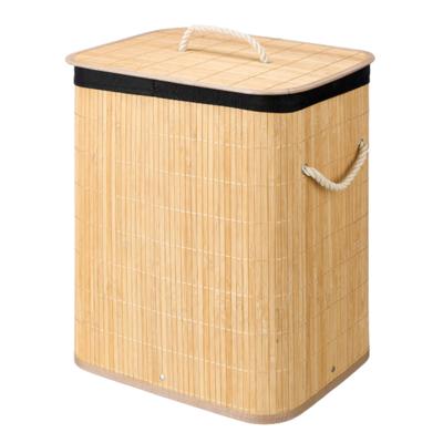 Wasmand van bamboe - zwart / bruin - 60 liter - 40 x 30 x 50 cm - met deksel Wasmand van bamboe - zwart / bruin - 60 liter - 40 x 30 x 50 cm - met deksel