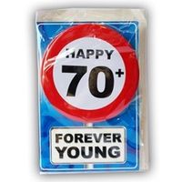 Happy Age Kaart Button - 70 Jaar