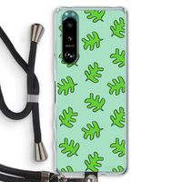 Groene blaadjes: Sony Xperia 5 III Transparant Hoesje met koord