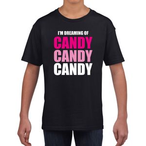 Dreaming of candy fun t-shirt zwart voor kinderen