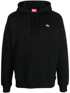 Diesel hoodie en coton à patch logo - Noir