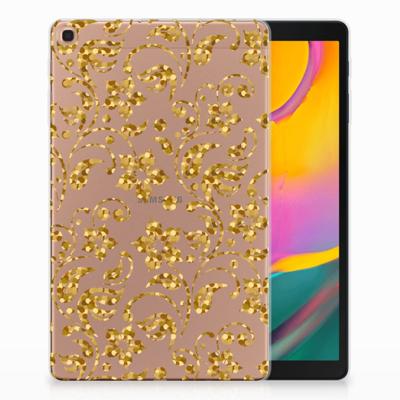 Samsung Galaxy Tab A 10.1 (2019) | Siliconen hoesje | Gouden Bloemen Samsung Galaxy Tab A 10.1 (2019) | Siliconen hoesje | Gouden Bloemen