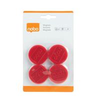 Nobo MAGNETS 38MM RED 4 SKPACK
