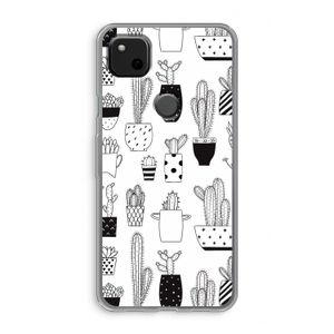 Cactusmotief: Google Pixel 4a Transparant Hoesje