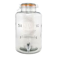 Drank dispenser/limonadetap - met tapje - 8 liter - glas - H36 x D22 cm - thumbnail