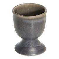 Eierdopje van aardewerk grijs bruin 5 cm   - - thumbnail