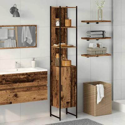 Badkamerkast Oud hout 33 x 33 x 185.5 cm Bewerkt hout
