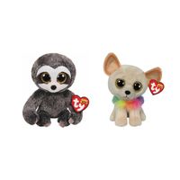 Ty - Knuffel - Beanie Boo's - Dangler Sloth & Chewey Chihuahua