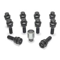 H&R Wielboutenset bolkonisch R14 M14x1.50 - Lengte 35mm - Zwart - 10 stuks (bv. Audi Q3, Q5) - incl. HRB1453507ASET - thumbnail